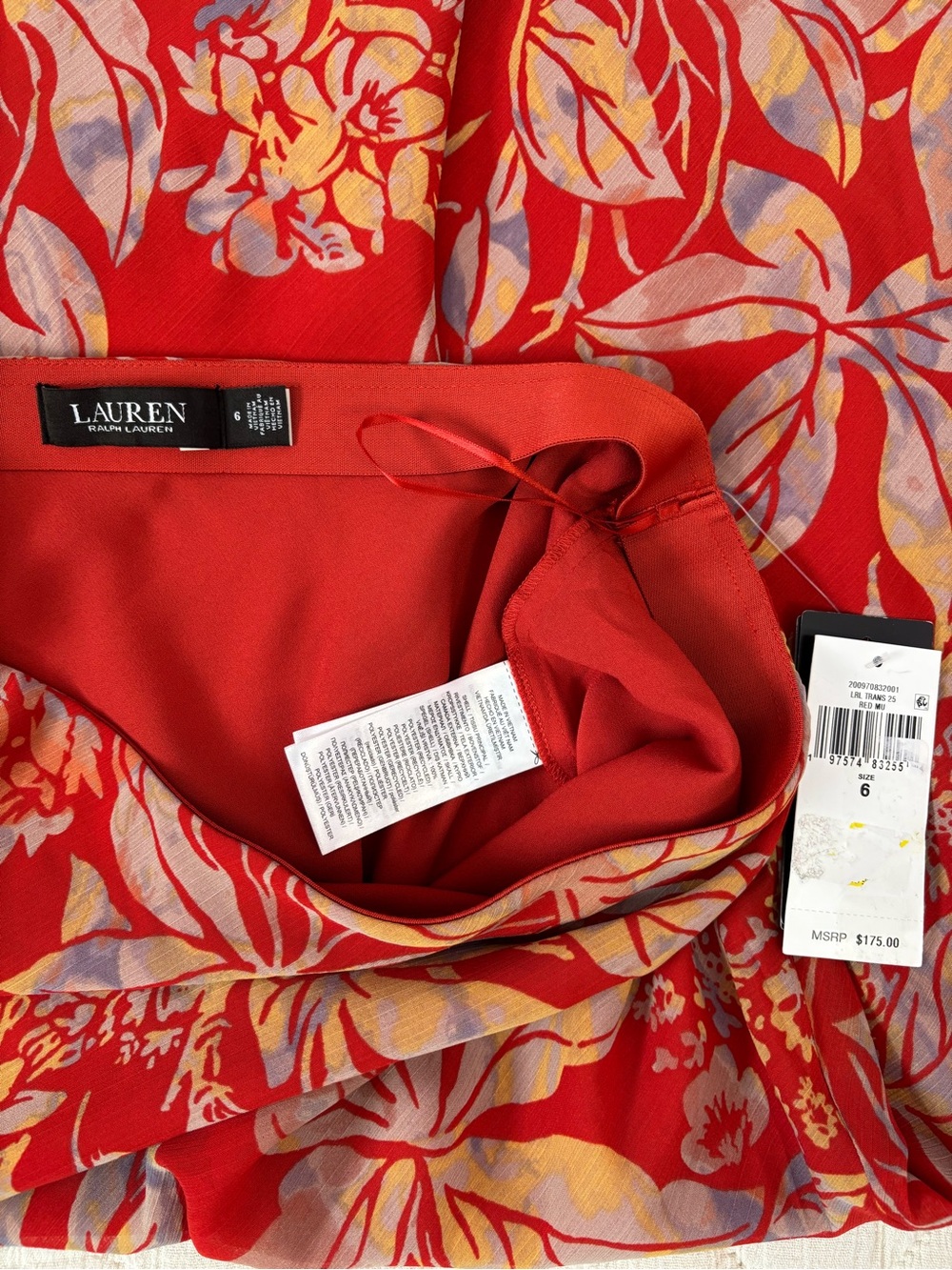 Ralph Lauren Women's Floral Crinkle Georgette Midi Skirt Sz 6 NWT - - Picture 11 of 13